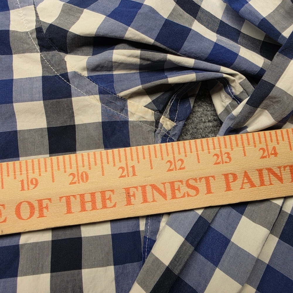 Brooks Brothers Red Fleece Mens L Plaid Check Button Down Shirt Blue White - Picture 4 of 10